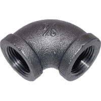 Malleable Black Iron Pipe Fittings - 90 Elbows