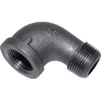 Malleable Black Iron Pipe Fittings - 90 Street Elbows