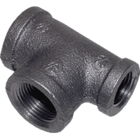 Malleable Black Iron Pipe Fittings - Reducing Tees